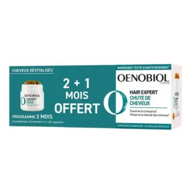 Oenobiol Hair Expert Chute de Cheveux 2 Mois + 1 Mois Offert