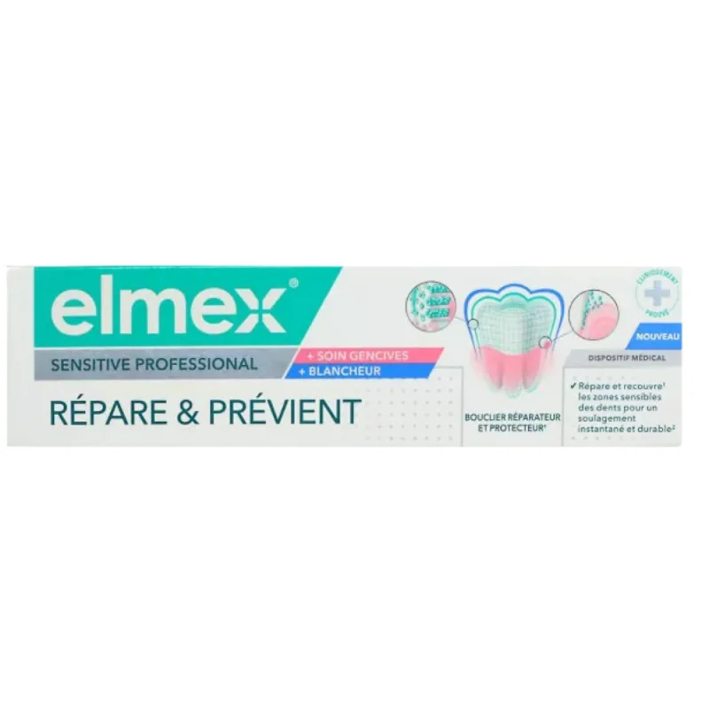 Elmex Dentifrice Sensitive Professional Soin des Gencives & Blanchiment 75 ml
