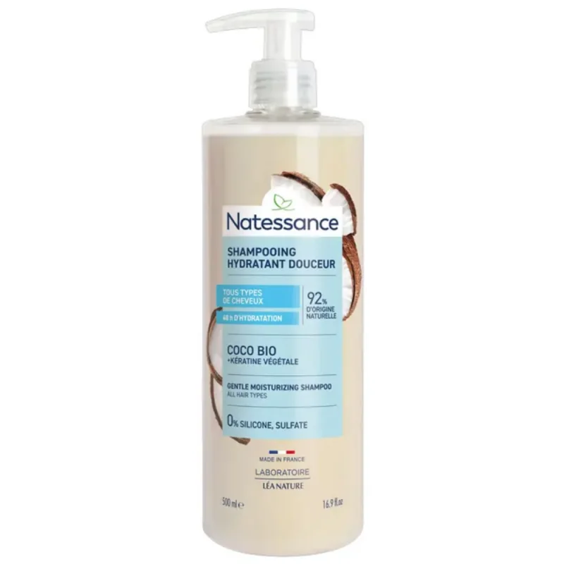 Natessance Capillaires Shampooing Hydratant Douceur Parfum Coco 500ml