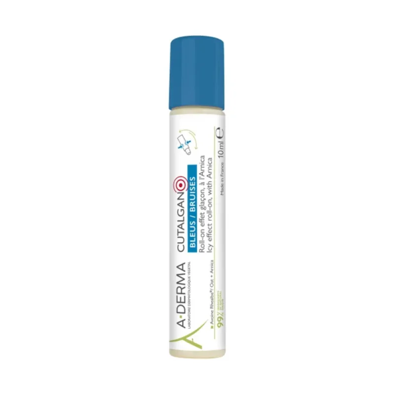 A-derma CUTALGAN - Roll-On Effet Glaçon à l'Arnica -  Coups, Bleus et Bosses, 10ml