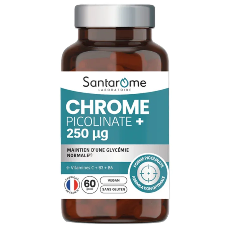 Santarôme Chrome Picolinate + 250 µg - 60 Gélules