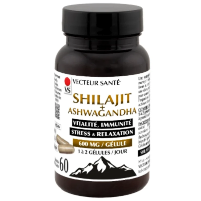 Vecteur Santé Shilajit + Ashagandha 60 gélules