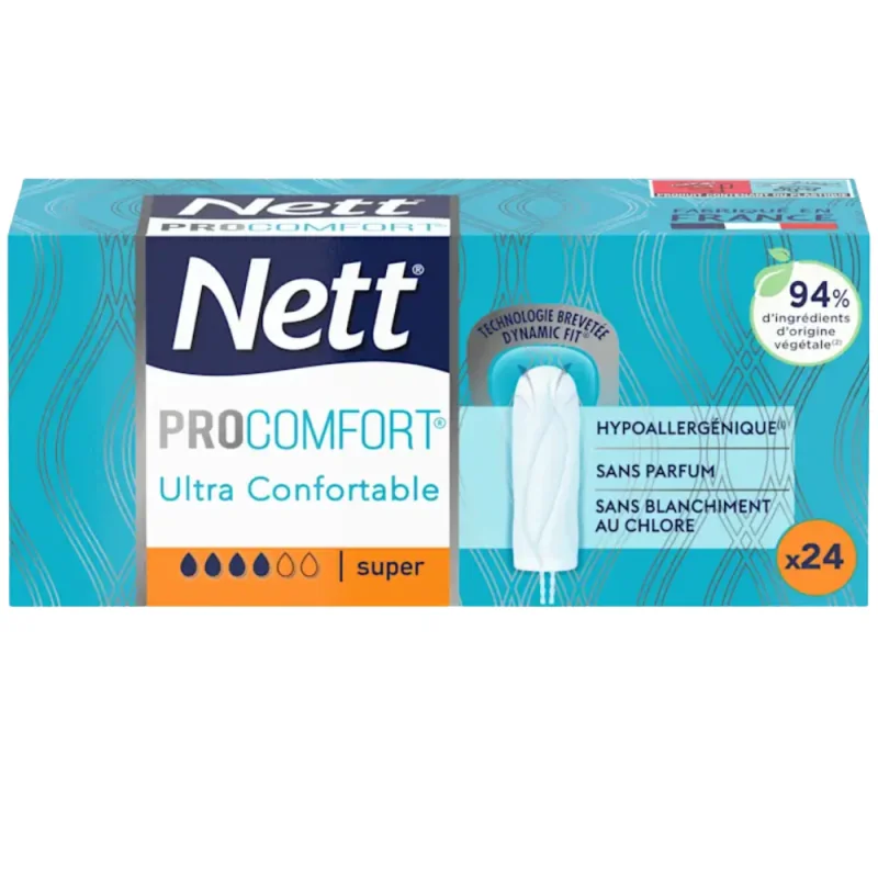 NETT – ProComfort® Tampons Super sans applicateur Boîte de 24