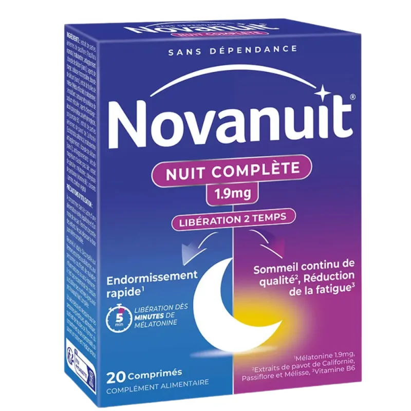 Novanuit – Nuit Complète 1,9 mg Mélatonine 20 comprimés