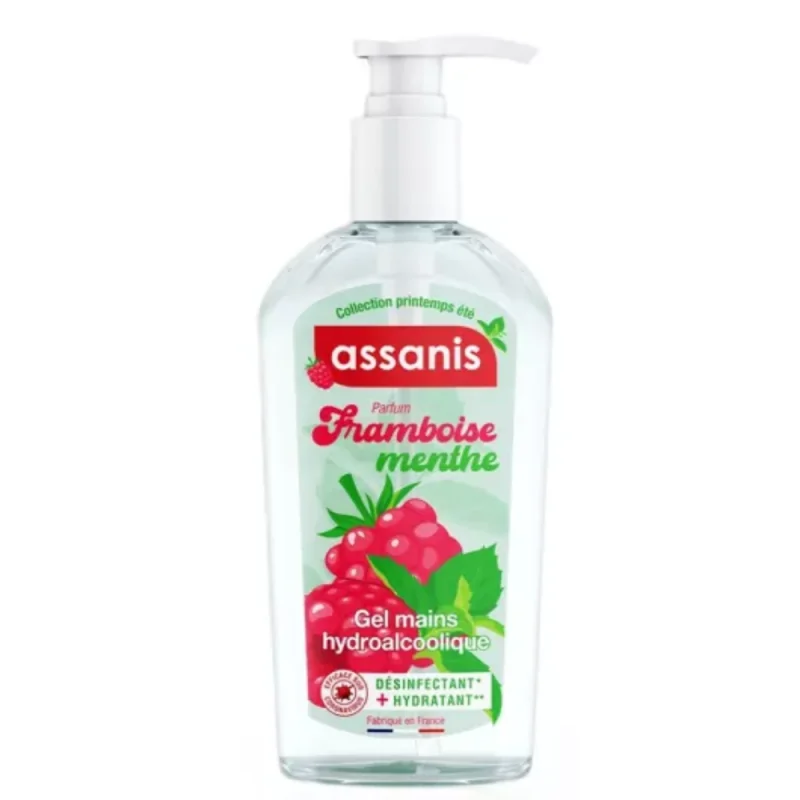 Assanis Gel hydroalcoolique mains sans rinçage Framboise Menthe - 250ml