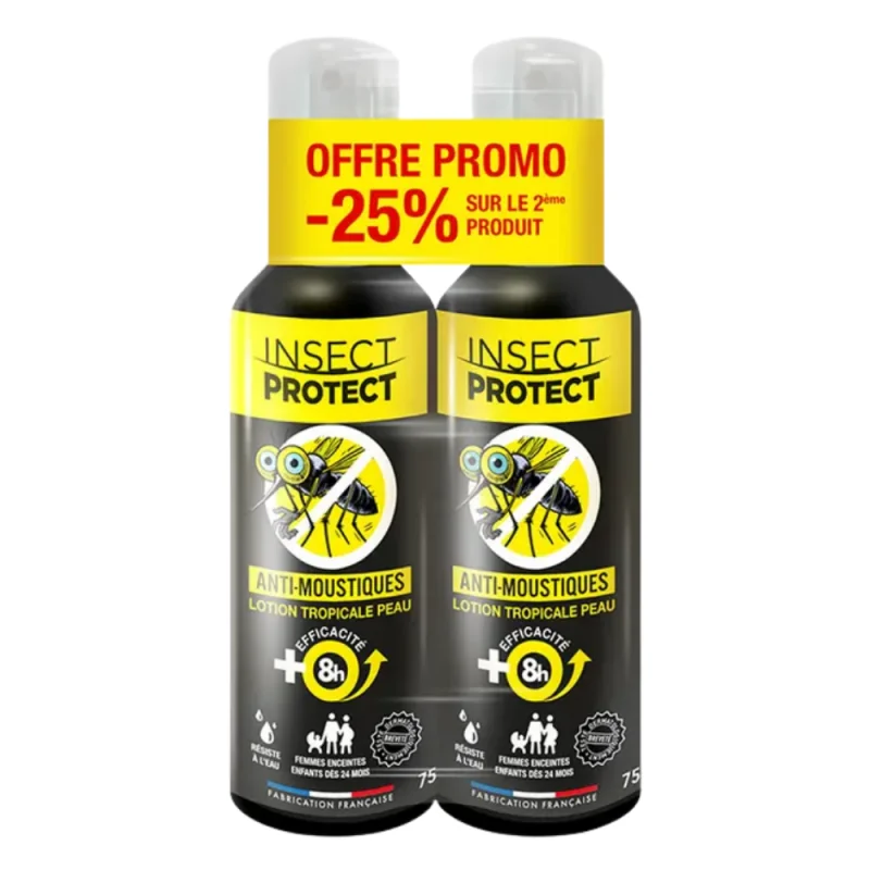 Insect Protect Anti-Moustiques Lotion Tropicale Peau 2x75ml