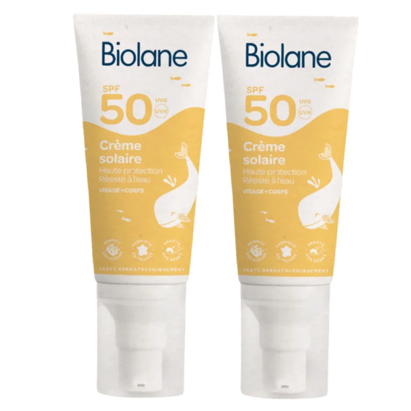 Biolane Crème Solaire SPF50 – lot de 2x50 ml