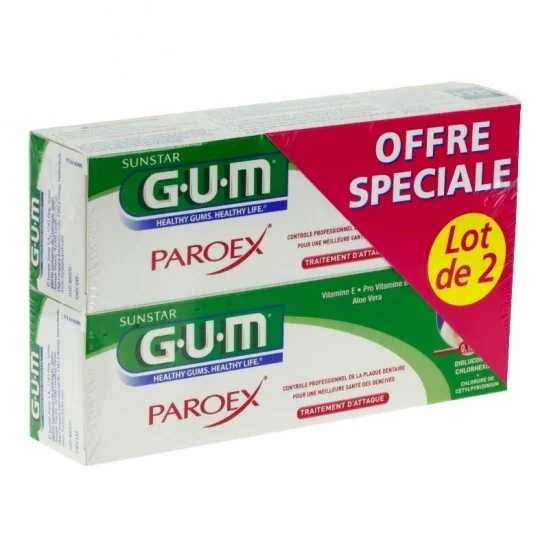 GUM Paroex dentifrice attaque  lot de 2x75ml
