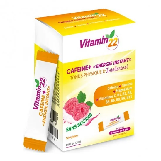 Ineldea vitamin'22 caféine + énergie instant 14 sticks