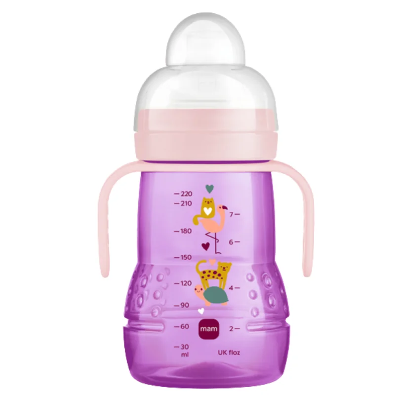 MAM Biberon de Transition 4+ Mois 220 ml Mauve/Rose