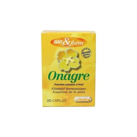 Nat et form huile onagre et vitamine E 200 capsules