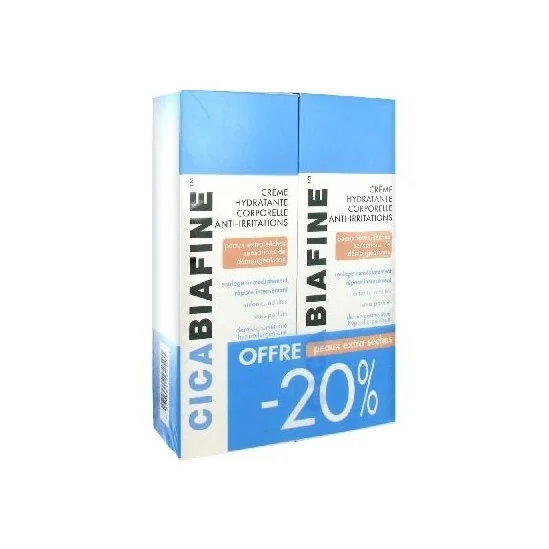 CicaBiafine Crème Hydratante Corporelle Anti-irritations Lot de 2x200ml