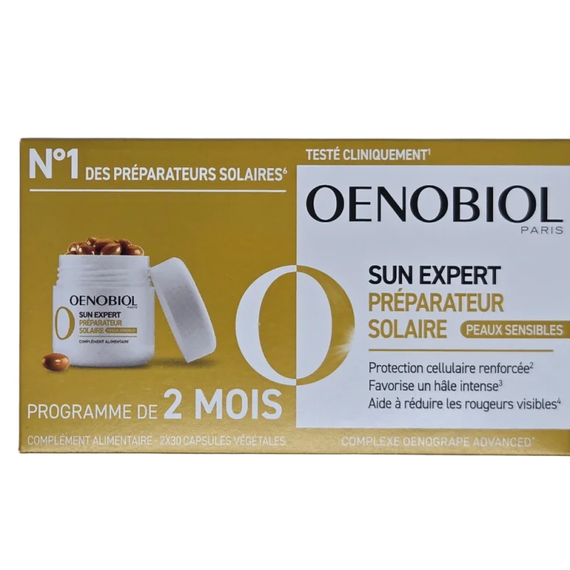 Oenobiol Sun Expert Préparateur Solaire Peau Sensible – Lot de 2 x 30 Capsules