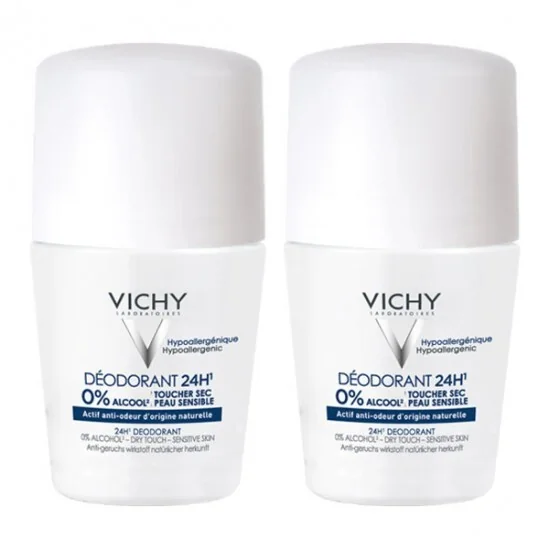 Vichy déodorant 24h toucher sec roll on 2x50ml