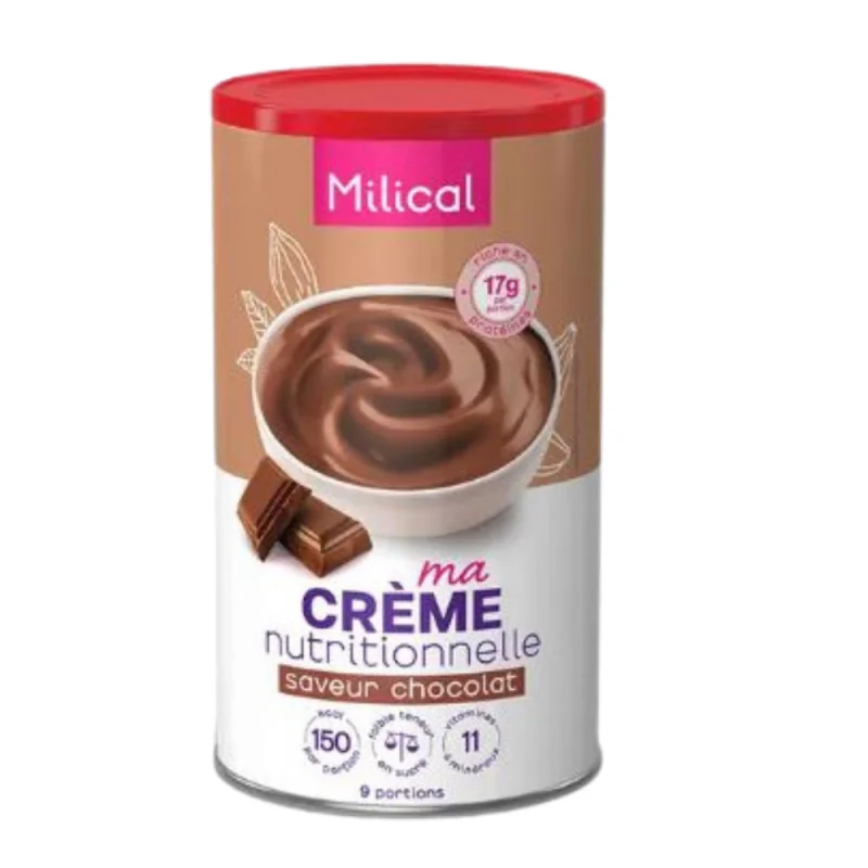 Milical Crème Nutritionnelle Minceur Hyperprotéinée - Saveur Chocolat - 9 portions