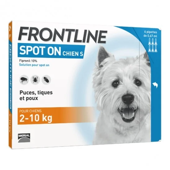 Frontline spot on chien S de 2 à 10 kg 6 pipettes