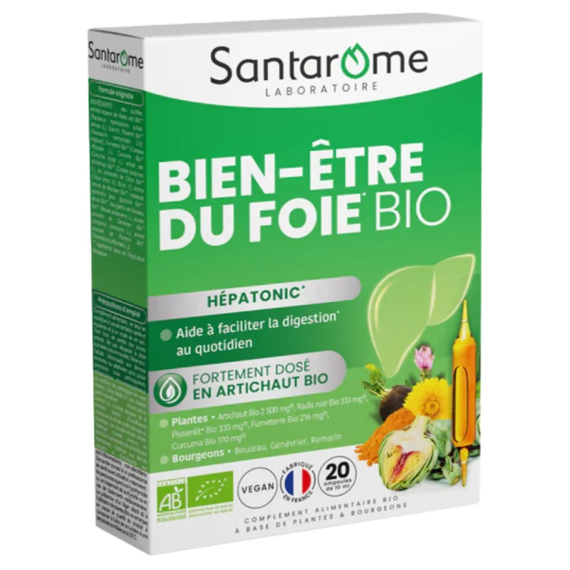 Santarome Bien être du foie à l'artichaut  20 ampoules