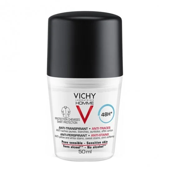 Vichy homme déodorant 48H anti-transpirant anti-traces 50ml