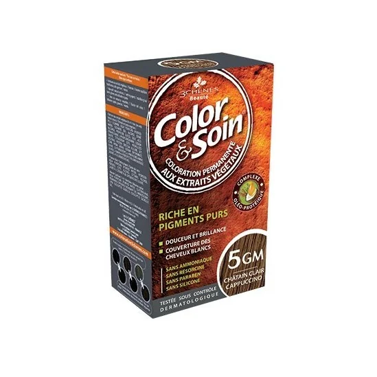 Les 3 chênes color & soin  coloration châtain clair cappuccino 5GM 135ml