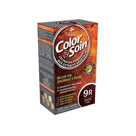 Les 3 chênes color & soin coloration rouge feu 9R 135ml