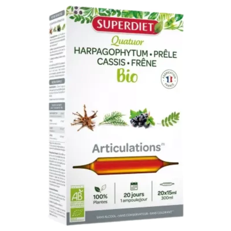 Superdiet Quatuor Prêle Articulations Bio 20 ampoules