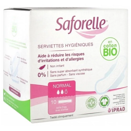 Saforelle serviettes hygiéniques jour boîte de 10