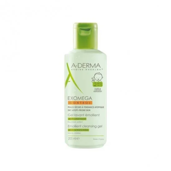 A derma exomega control 2 en 1 gel lavant émollient corps et cheveux, 200ml