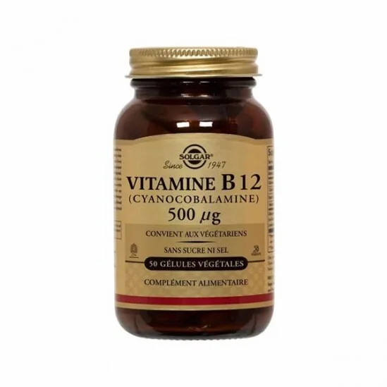 Solgar vitamine B12 cyano Cobalamine 500µg 50 gélules