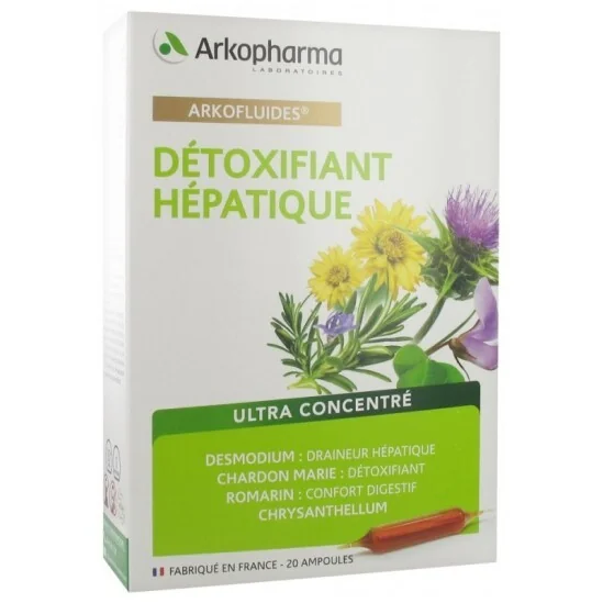 Arkopharma arkofluides détoxifiant hépatique 20 ampoules
