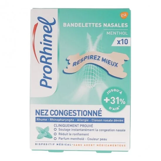 Prorhinel bandelettes nasales menthol x10