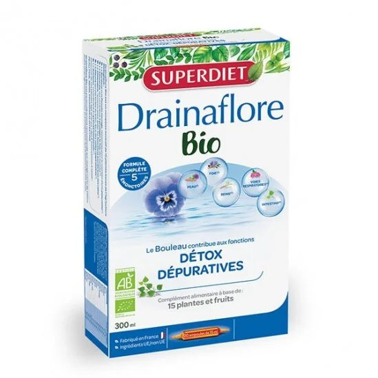 Superdiet Drainaflore Bio 20 ampoules x 15ml