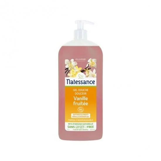 Natessance douche vanille fruitée sans sulfates 1L
