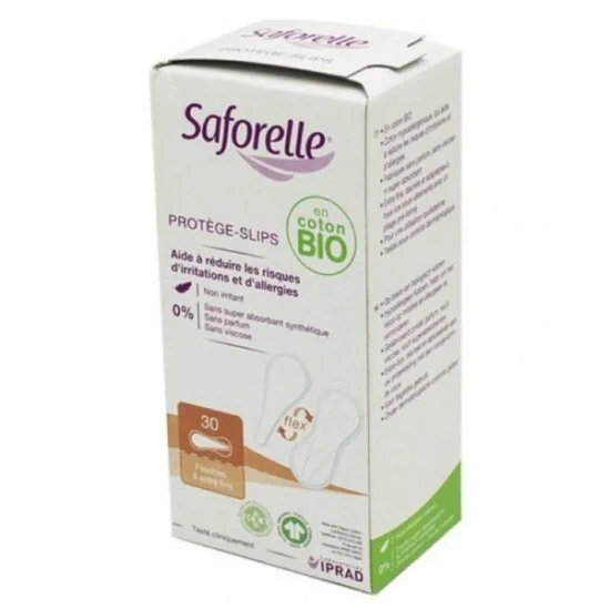 Saforelle 30 protège-slips flexibles & extra-fins coton bio