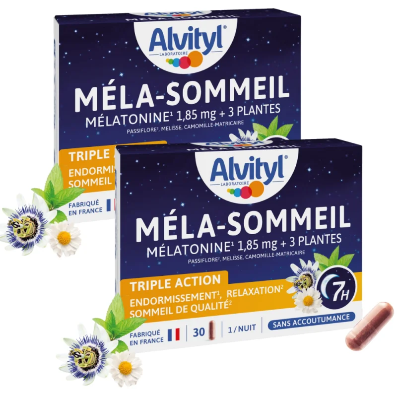 Alvityl Méla-Sommeil triple action lot de 2 x 30 gélules
