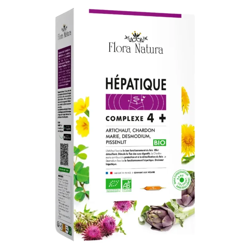 Flora Natura Complexe 4+ Hépatique Bio 20 ampoules