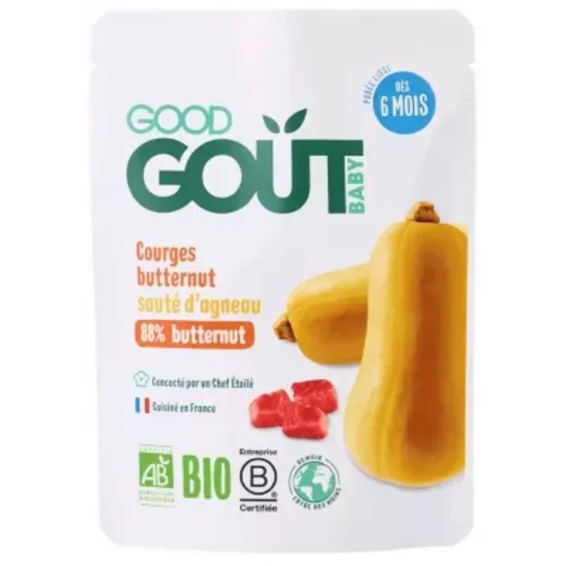 Good goût bébé courges butternut sauté d'agneau bio 190g