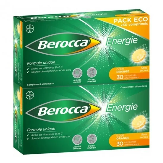 Berocca énergie goût orange 60 comprimés effervescents