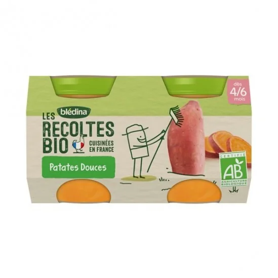 Blédina les récoltes bio pots patates douces 2x130g