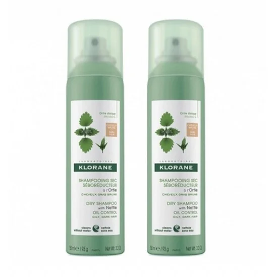 Klorane shampooing sec séboréducteur à l'ortie 2x150ml