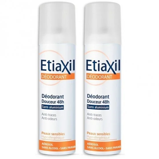 Etiaxil Déodorant Douceur 48h Aérosol Sans Aluminium 2x150ml