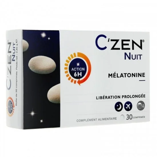 Bausch & Lomb C’zen nuit mélatonine 30 comprimés