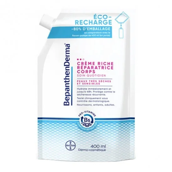 Bepanthen derma crème riche réparatrice corps eco-recharge 400ml