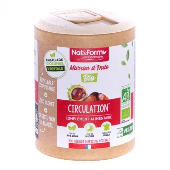 Nat&form marron d'Inde bio format éco 200 gélules