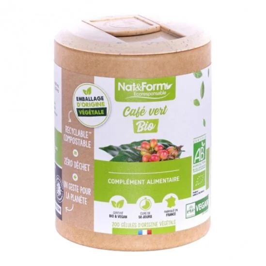 Nat&form café vert bio format éco 200 gélules