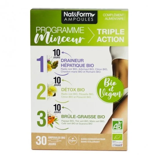 Nat&form programme minceur triple action 30 ampoules