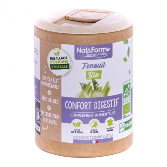 Nat&form fenouil bio écoresponsable 200 gélules