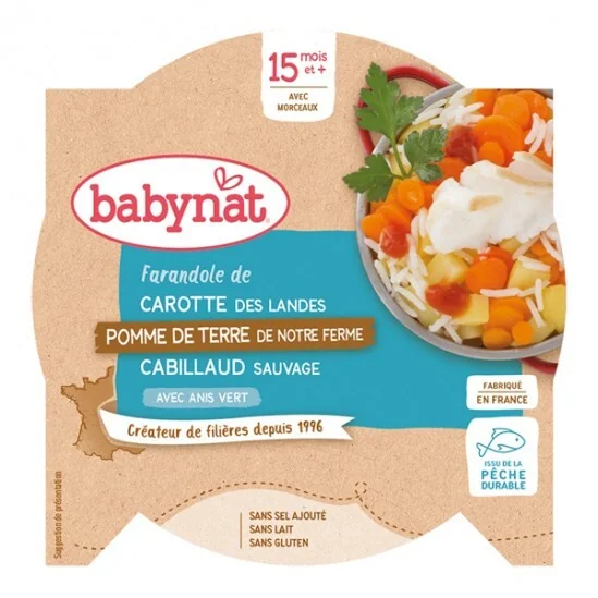 Babybio farandole carotte pomme de terre cabillaud dès 15 mois 260g