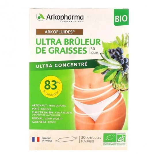 Arkopharma arkofluides ultra brûleur de graisses bio 30 ampoules