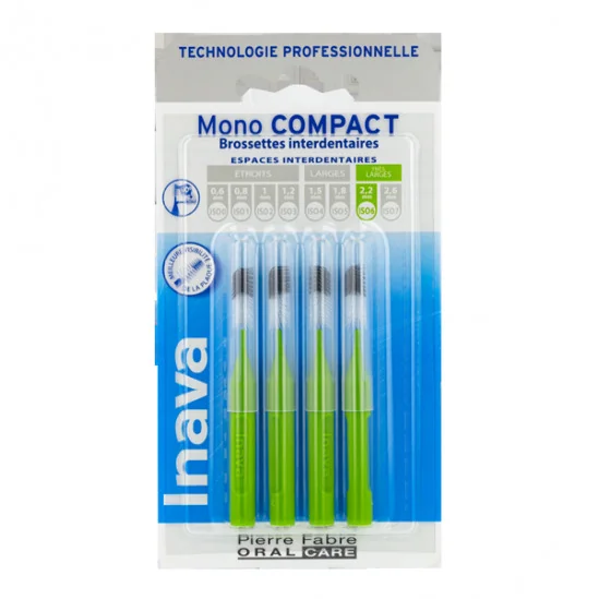 Inava mono compact verte 4 brossettes interdentaires 2.2mm