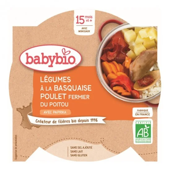 Babybio légume à la basquaise poulet dès 15 mois 260g